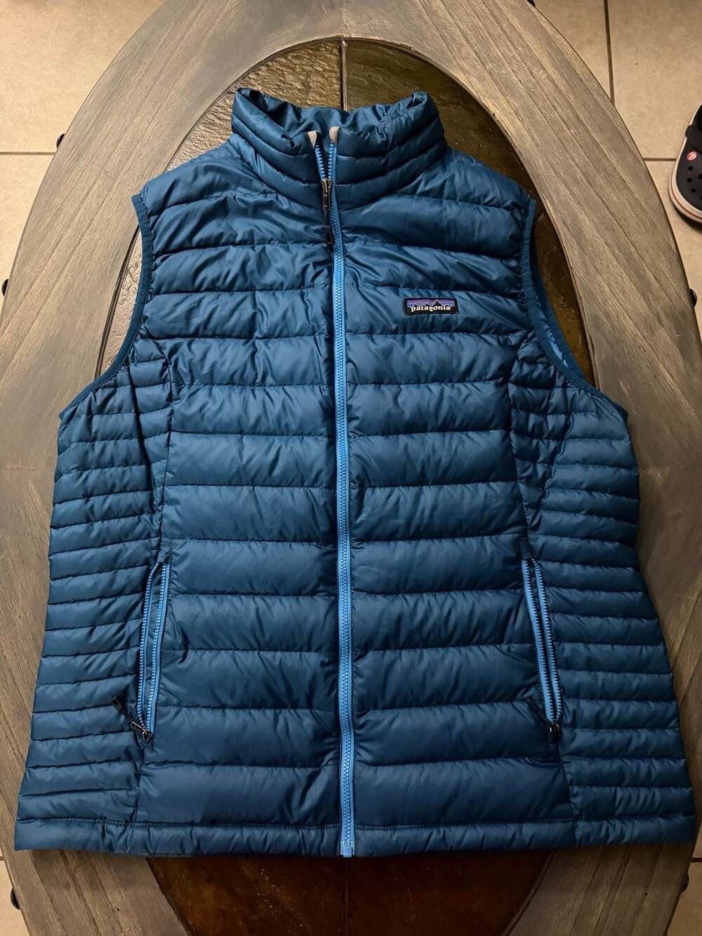 Patagonia Down Sweater Vest Size XL Blue Full Zip Puffer